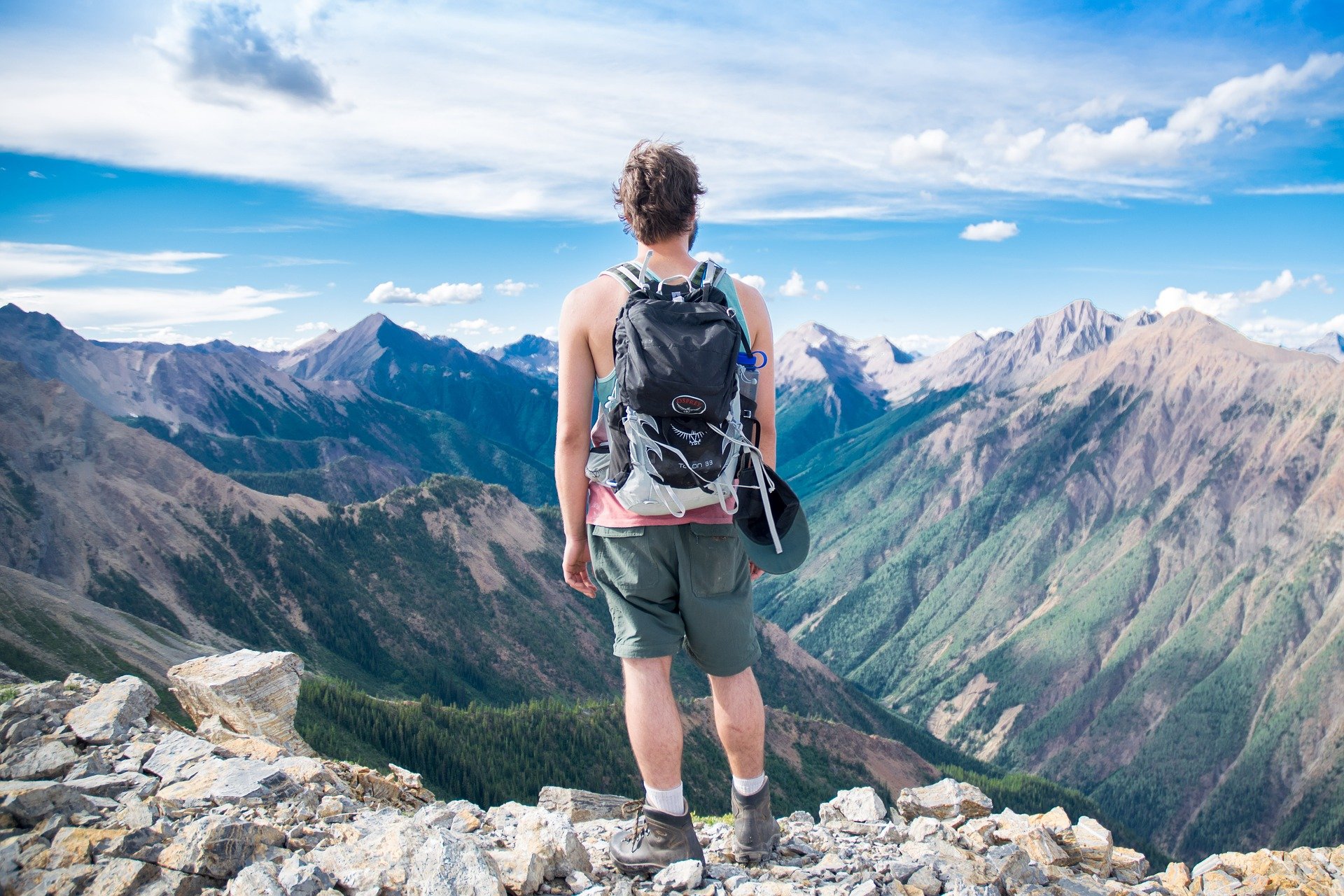 Hiker on a mountain peak
