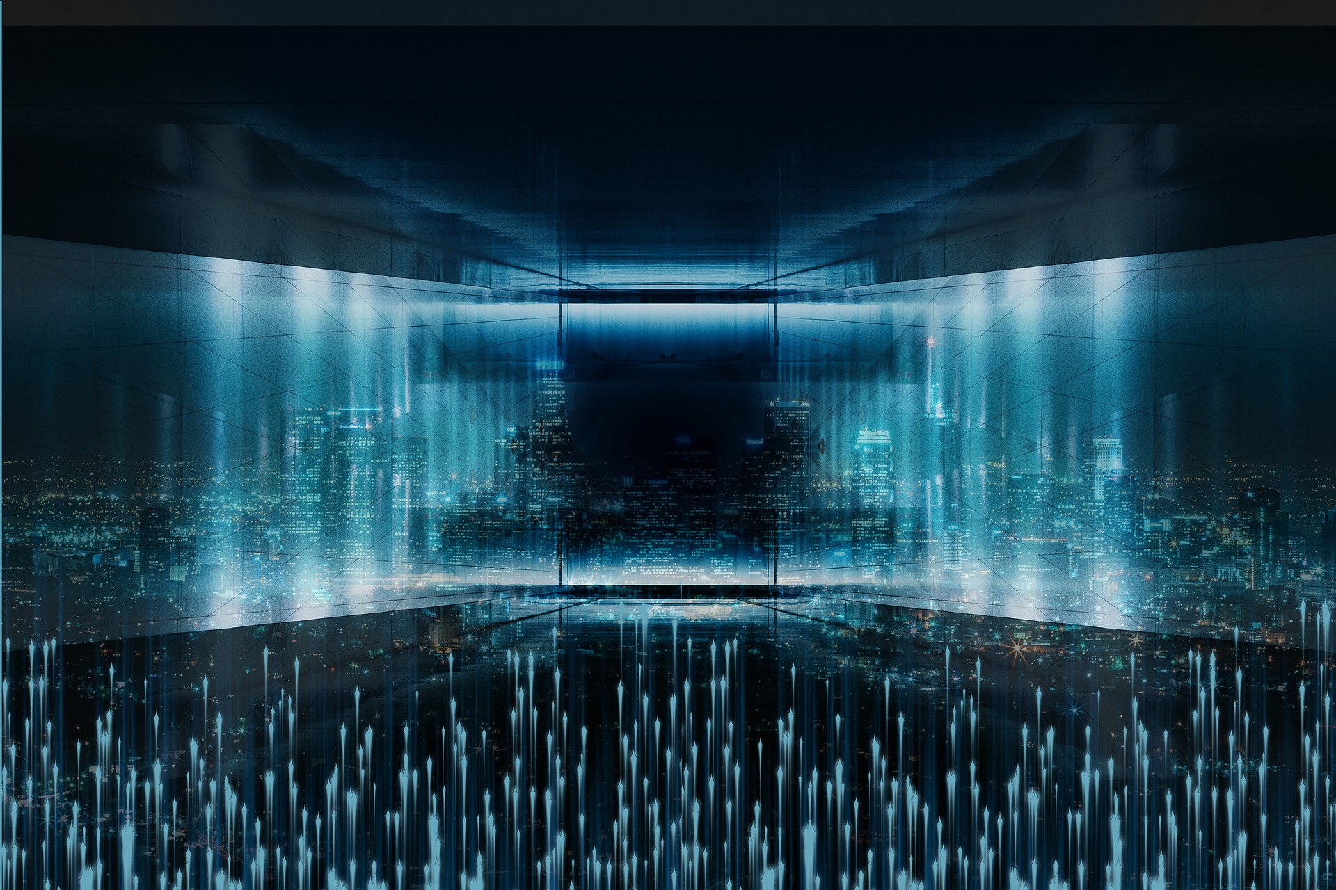icon blue technological circle 